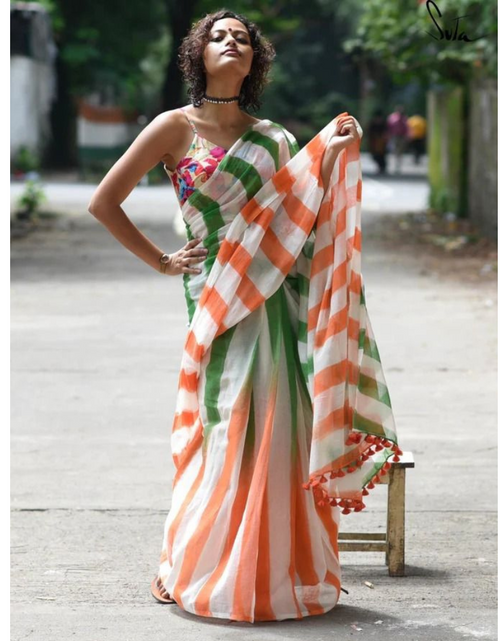 Load image into Gallery viewer, Women Tiranga Saree Special For Independence day mahezon
