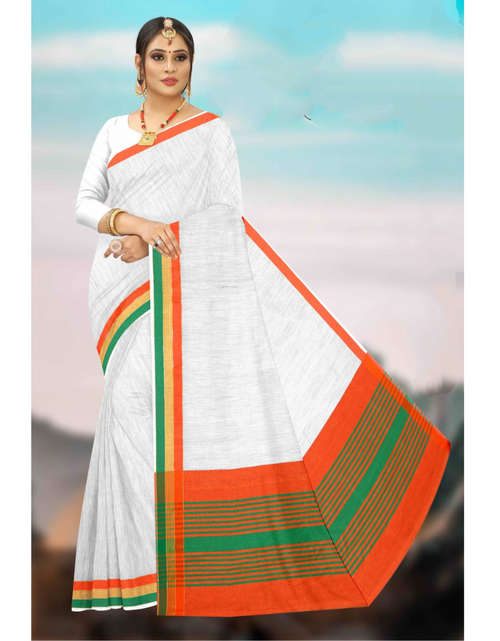 Load image into Gallery viewer, Tricolor Exclusive Weaving Independence Day Saree Collection mahezon
