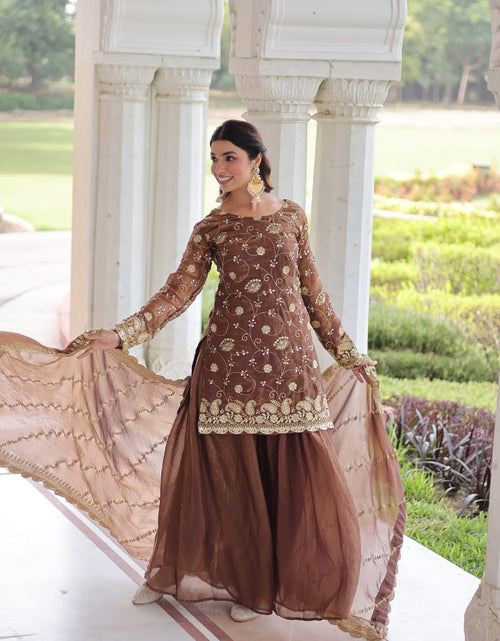 Load image into Gallery viewer, Wedding Designer Women Top Sharara with Dupatta mahezon
