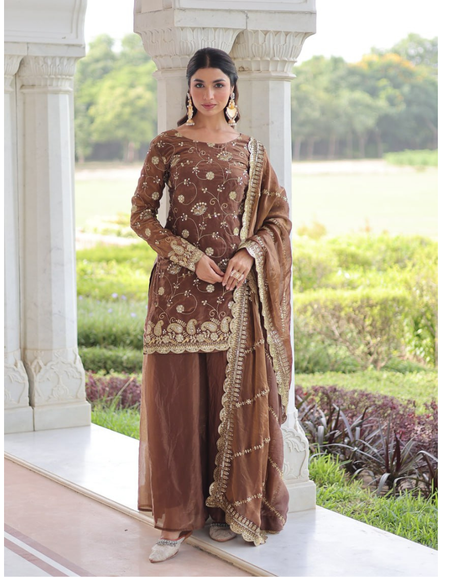 Wedding Designer Women Top Sharara with Dupatta mahezon