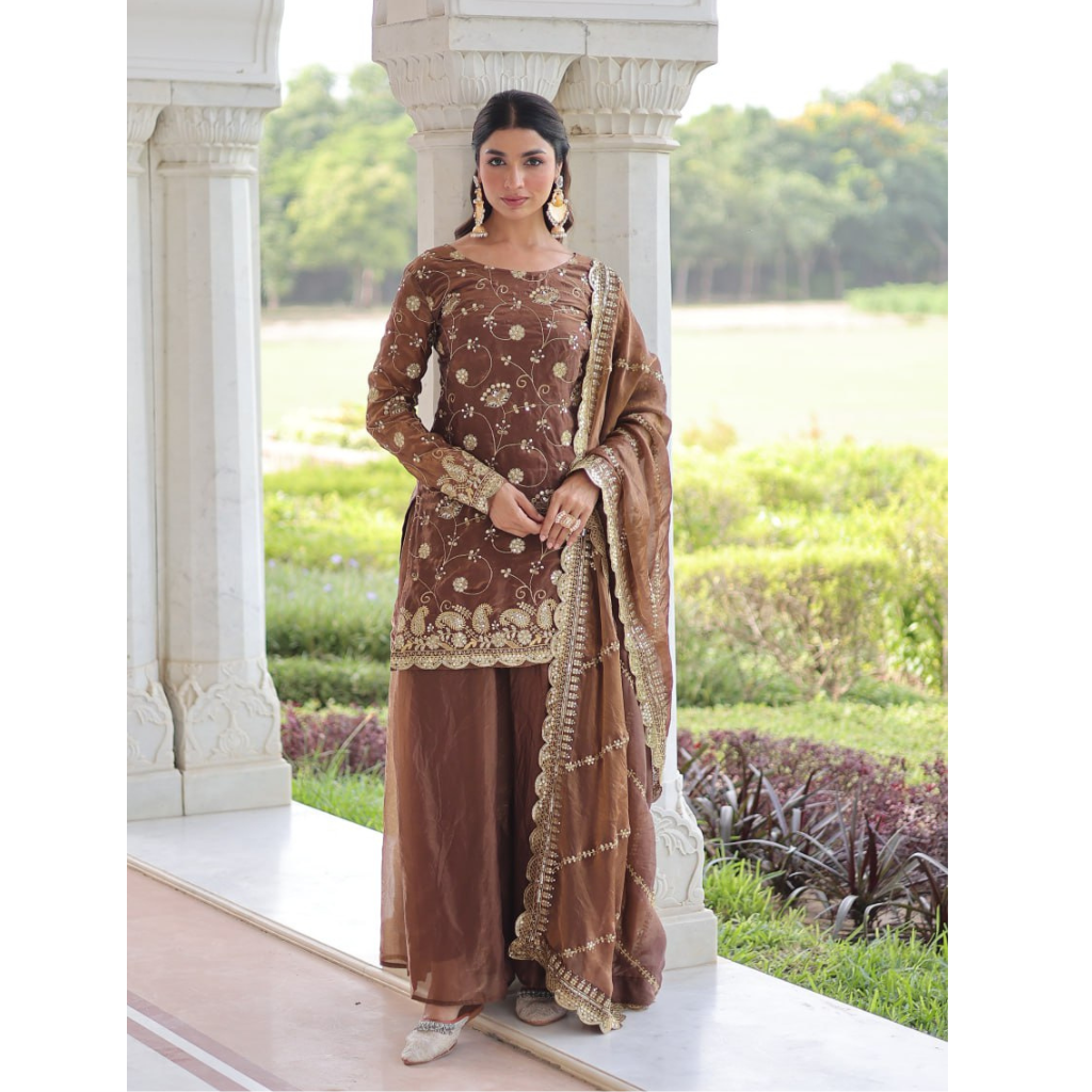 Wedding Designer Women Top Sharara with Dupatta mahezon