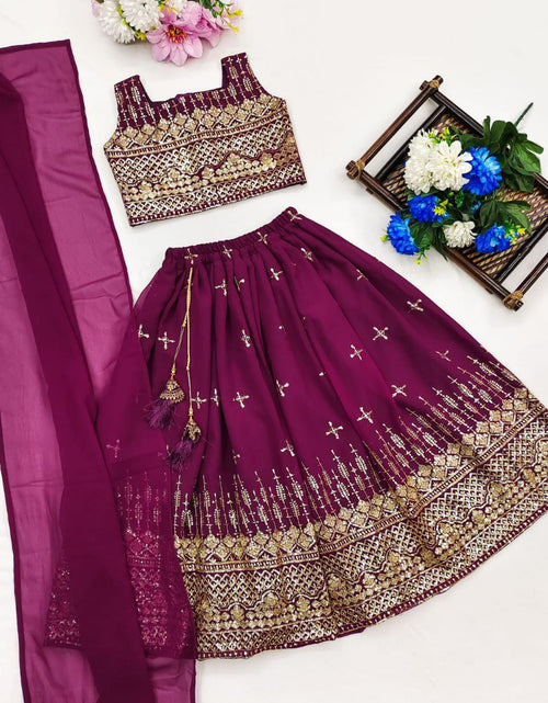 Load image into Gallery viewer, Festive Kids Girl Lehenga Choli Dupatta Set mahezon
