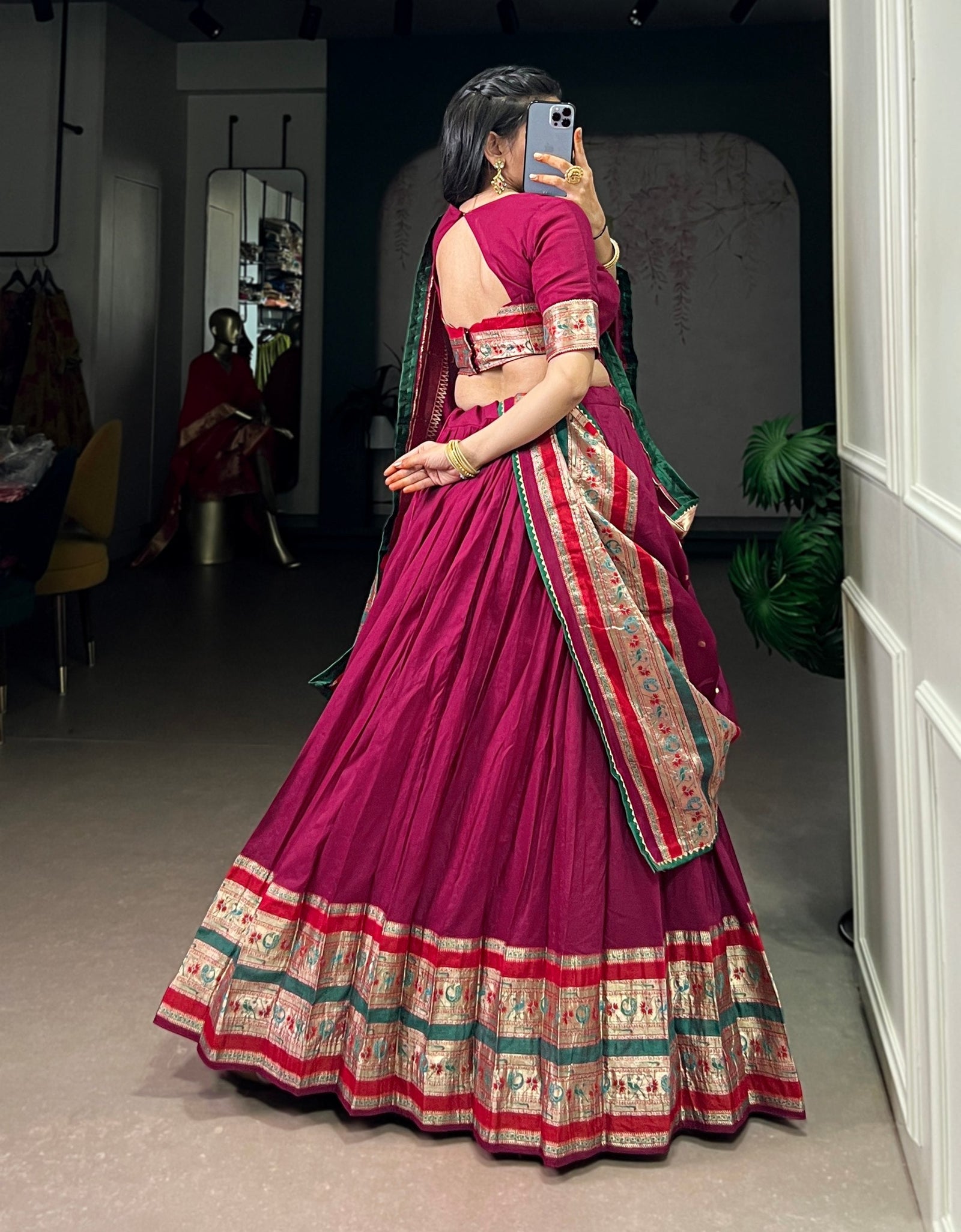 Festive Paithani Women’s Lehenga Blouse Dupatta mahezon