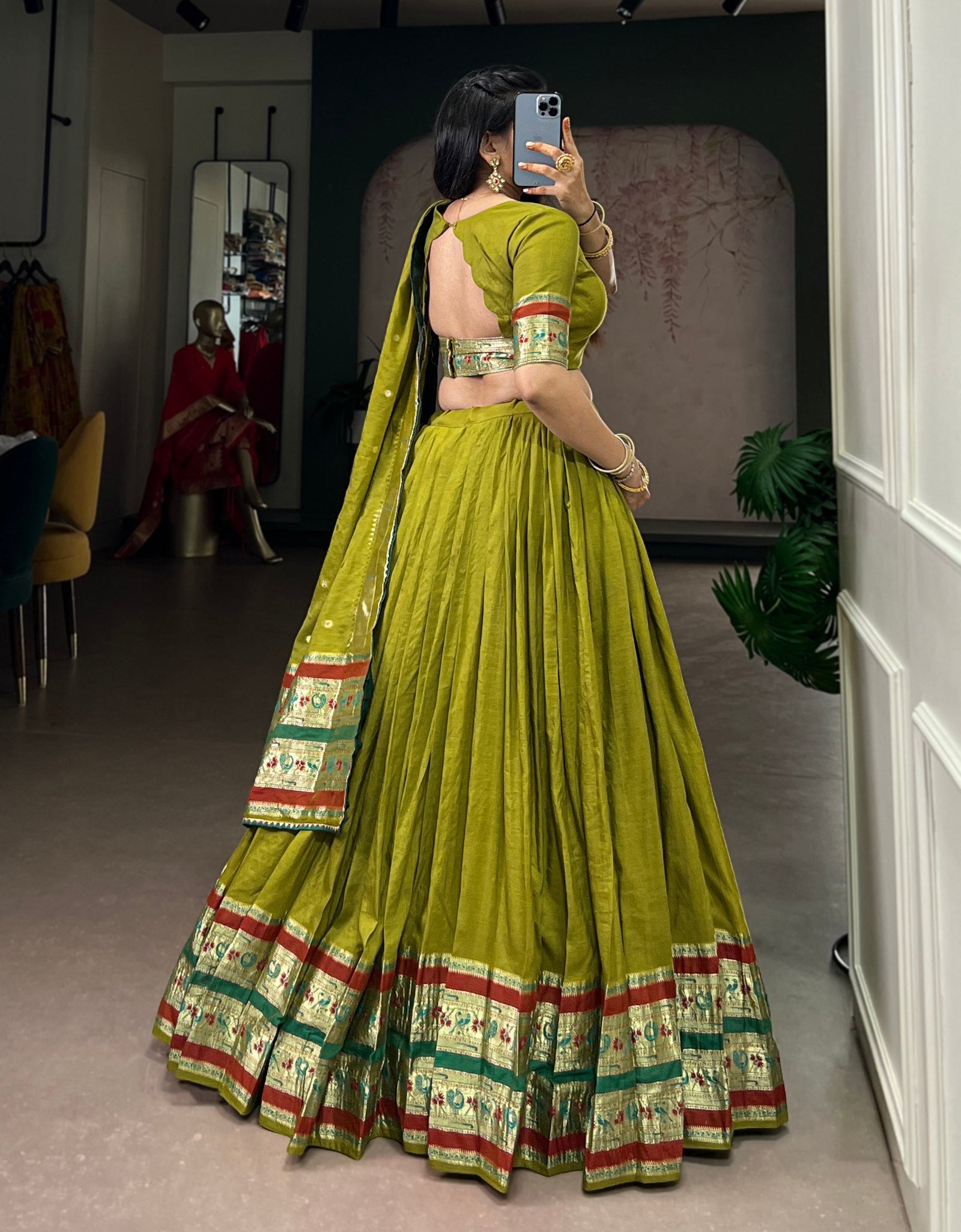 Festive Paithani Women’s Lehenga Blouse Dupatta mahezon
