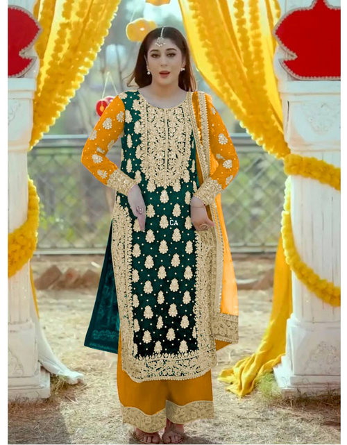 Load image into Gallery viewer, Wedding Party Women’s Top Palazzo  Dupatta mahezon

