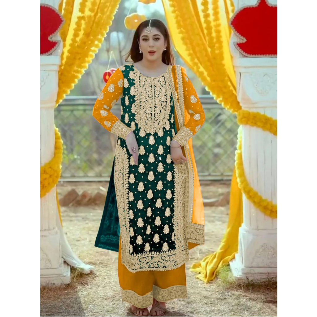 Wedding Party Women’s Top Palazzo  Dupatta mahezon
