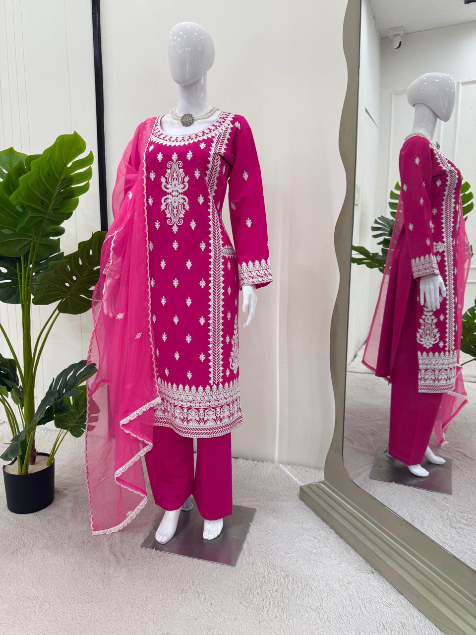 Wedding Reception Party Women’s Top Palazzo  Dupatta mahezon