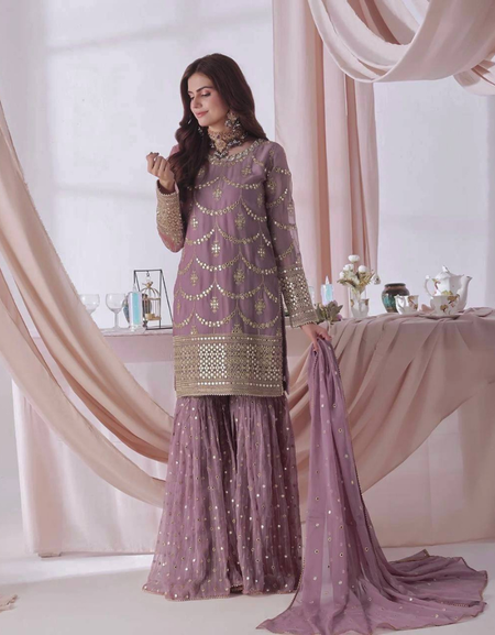 Wedding Designer Kurti Sharara Dupatta Dress Mahezon