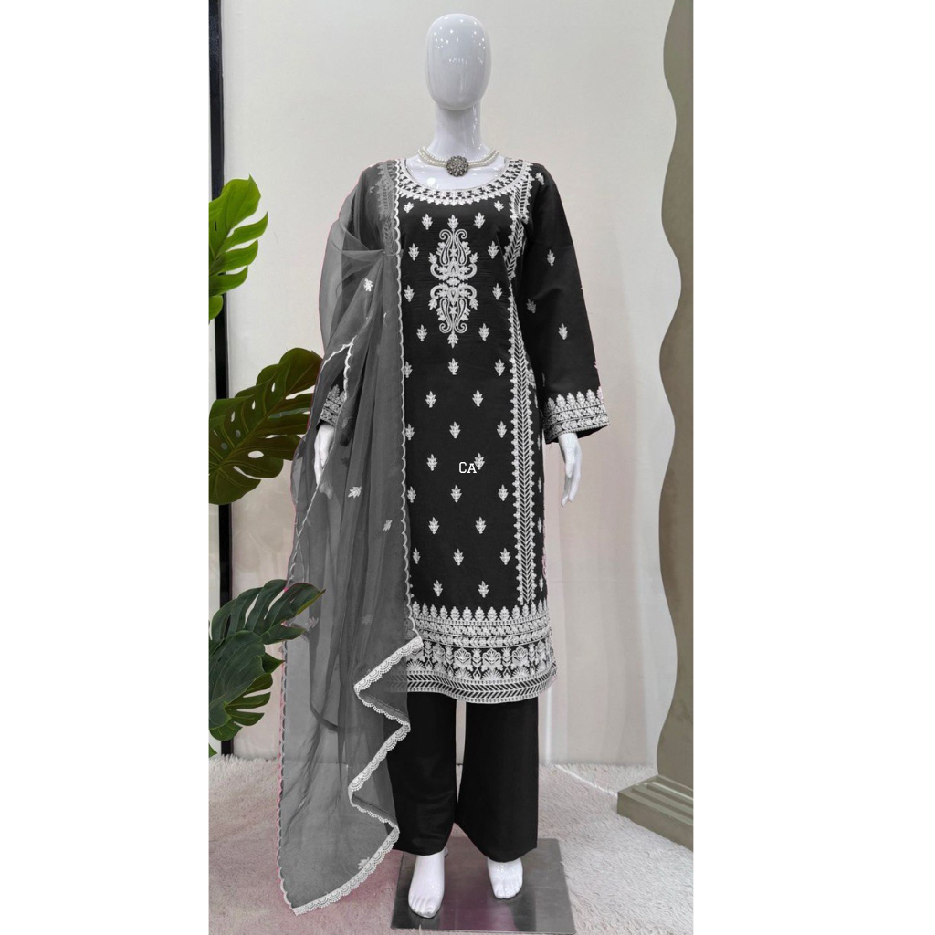 Wedding Reception Party Women’s Top Palazzo  Dupatta mahezon