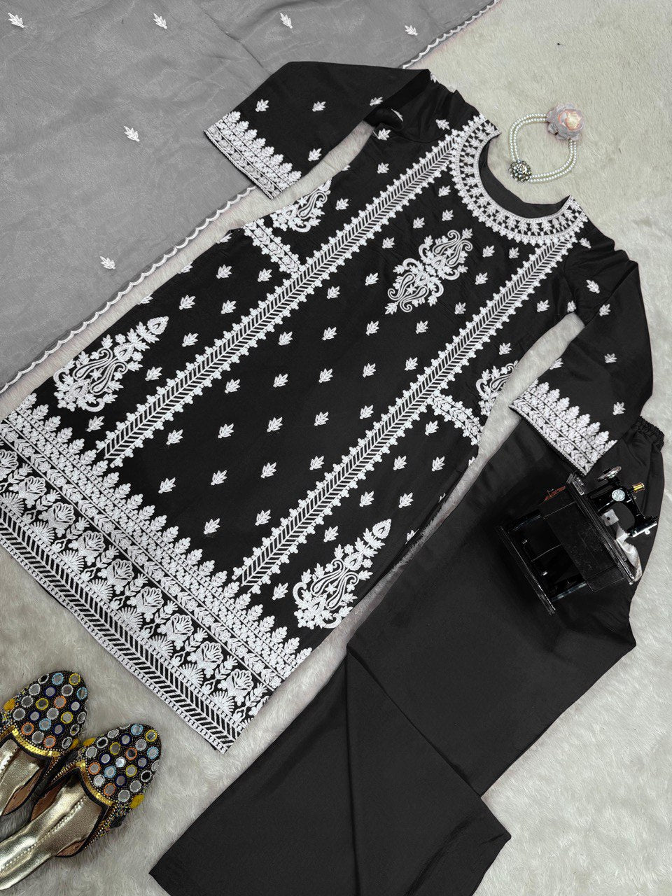 Wedding Reception Party Women’s Top Palazzo  Dupatta mahezon