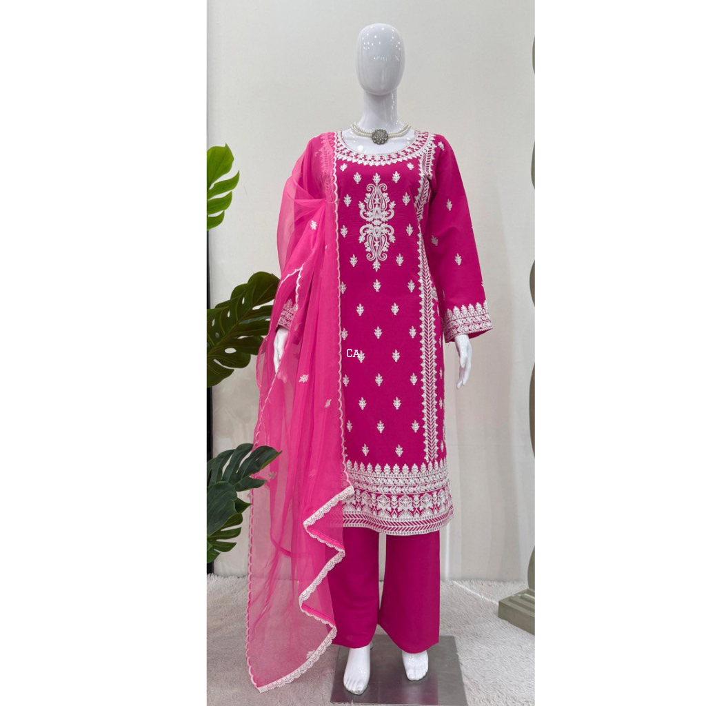 Wedding Reception Party Women’s Top Palazzo  Dupatta mahezon