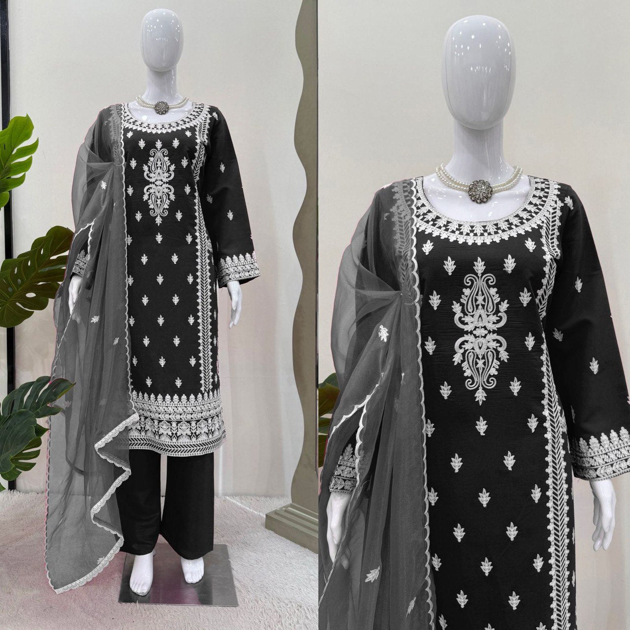 Wedding Reception Party Women’s Top Palazzo  Dupatta mahezon