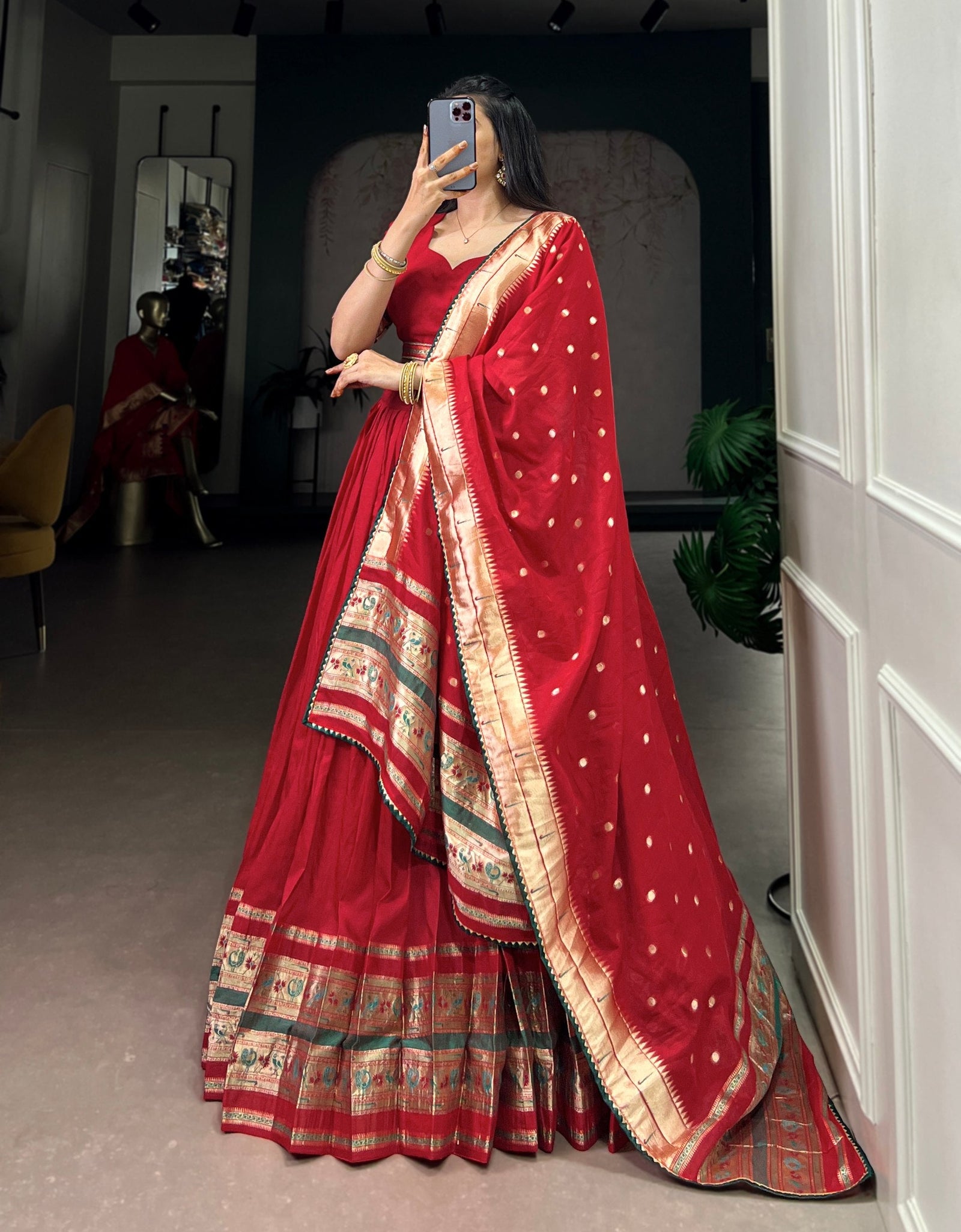 Festive Paithani Women’s Lehenga Blouse Dupatta mahezon