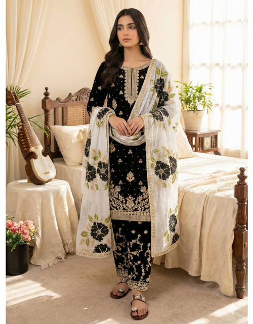 Load image into Gallery viewer, Wedding Wear Women Top Palazzo Dupatta Suit Dress Royal Export
