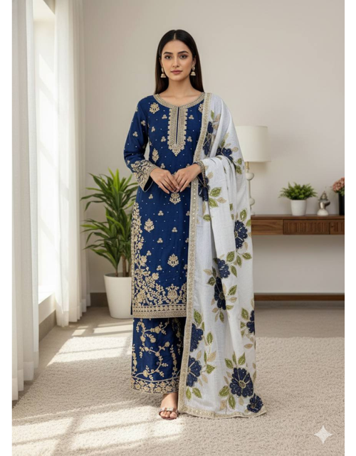 Load image into Gallery viewer, Wedding Wear Women Top Palazzo Dupatta Suit Dress Royal Export
