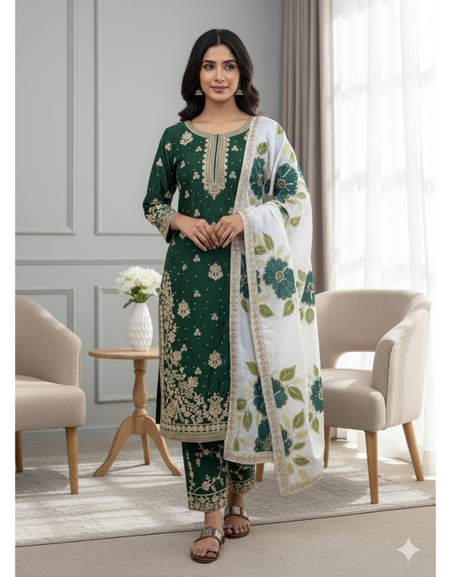 Wedding Wear Women Top Palazzo Dupatta Suit Dress Royal Export