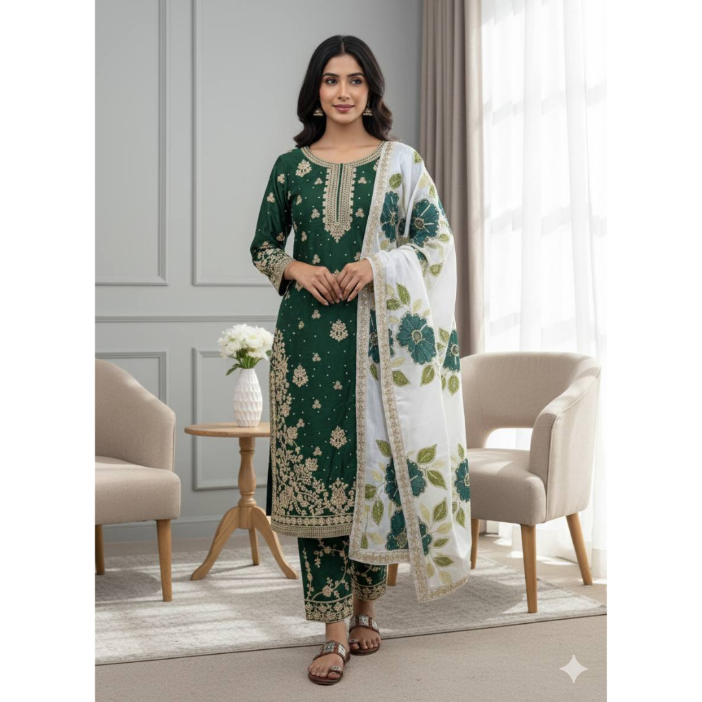 Wedding Wear Women Top Palazzo Dupatta Suit Dress Royal Export