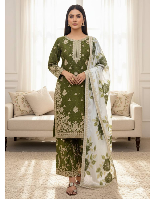 Load image into Gallery viewer, Wedding Wear Women Top Palazzo Dupatta Suit Dress Royal Export
