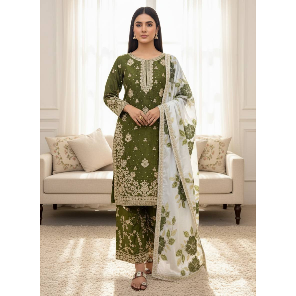 Wedding Wear Women Top Palazzo Dupatta Suit Dress Royal Export