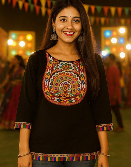 Load image into Gallery viewer, Navratri Festive Garba Women’s Short Top mahezon
