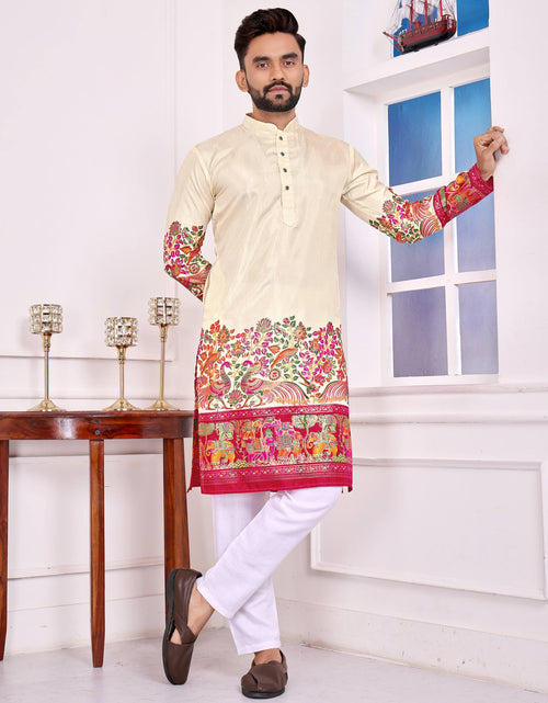 Load image into Gallery viewer, Festive Traditional Couple Wear Same Matching White Men Kurta Pajama Women Lehenga Choli Dupatta Outfit Set mahezon
