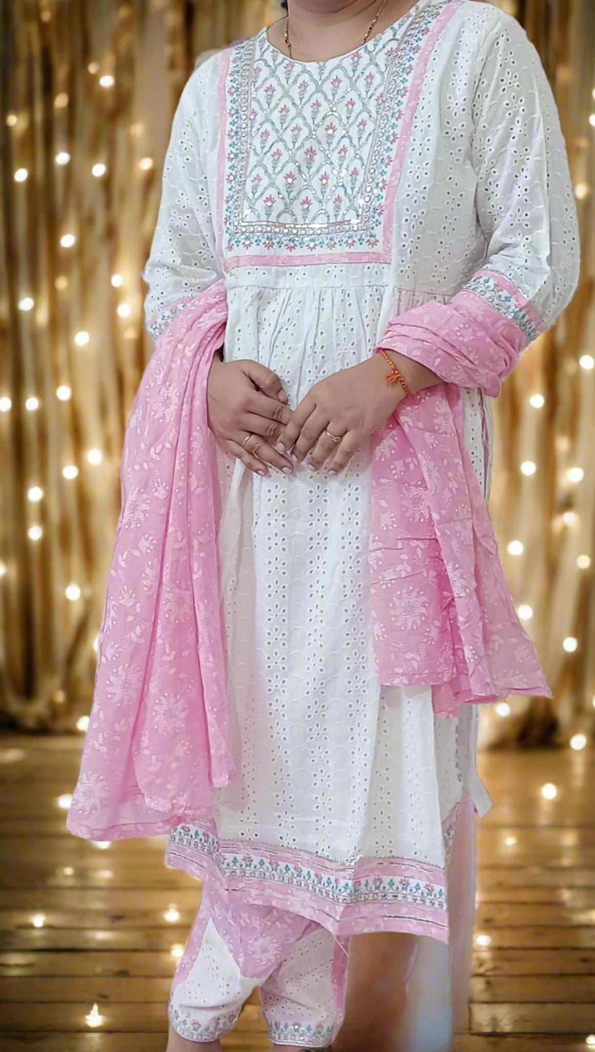 White Naira Cut Party Wear Women's Kurta Suit Dress mahezon
