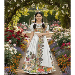 Stylish Traditional Girl Kids Lehenga Blouse Dupatta mahezon