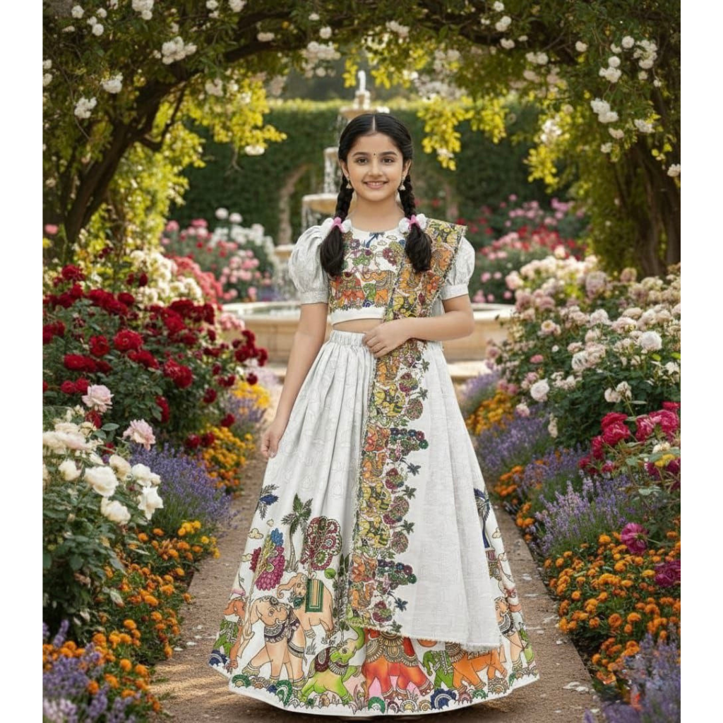 Stylish Traditional Girl Kids Lehenga Blouse Dupatta mahezon