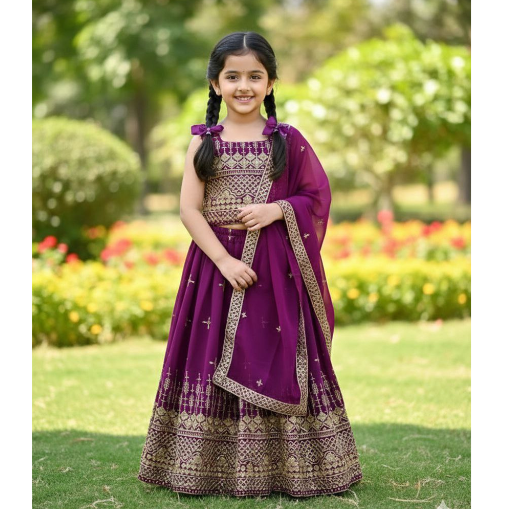 Festive Kids Girl Lehenga Choli Dupatta Set mahezon