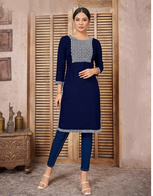 Load image into Gallery viewer, Women Embroidery Kurti Top mahezon
