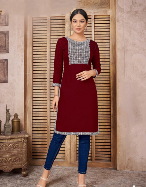 Load image into Gallery viewer, Women Embroidery Kurti Top mahezon
