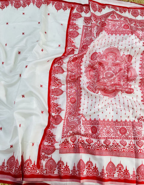 Load image into Gallery viewer, Women Durga Puja Saree mahezon

