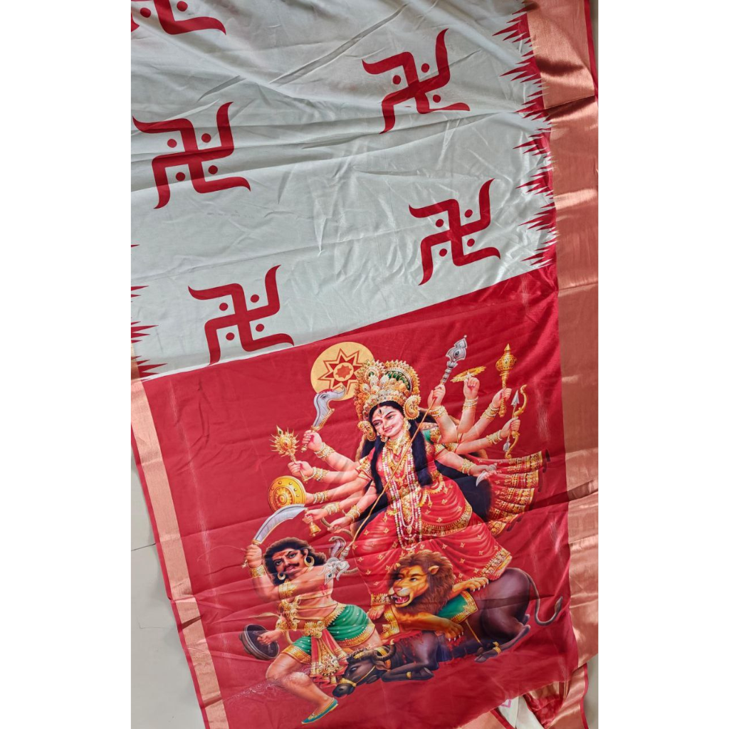 Navratri Women Durga Puja Special Saree mahezon
