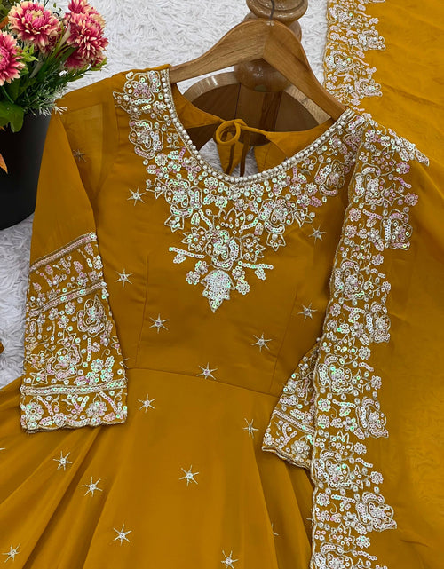 Load image into Gallery viewer, Women Embroidered Sequence Designer Anarkali Three Piece Set Royal Export
