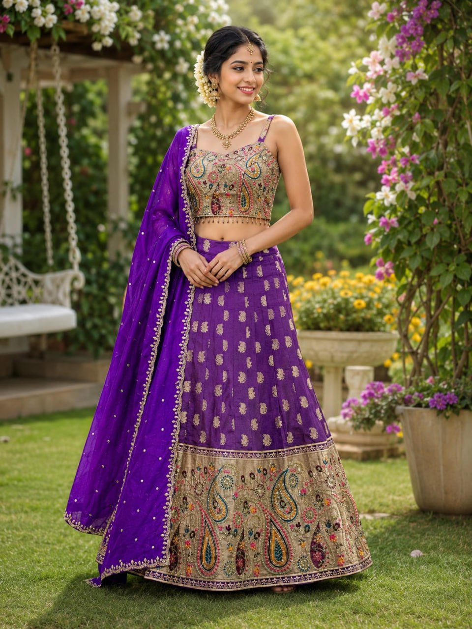 Festive Mother Daughter Twinning Lehenga Choli Dupatta Outfit Set mahezon