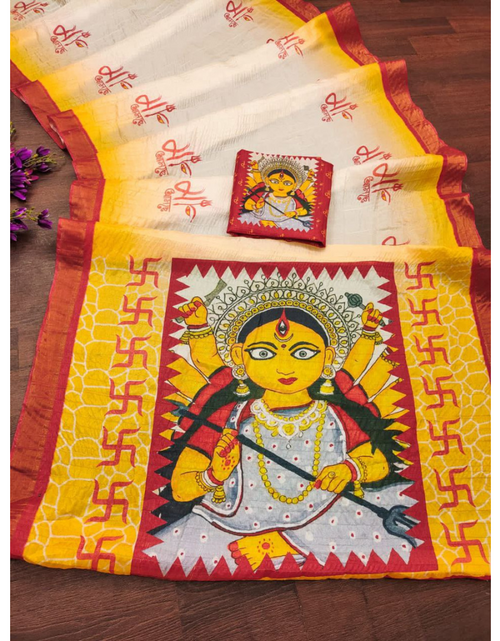 Load image into Gallery viewer, Women Special Durga Puja Saree mahezon
