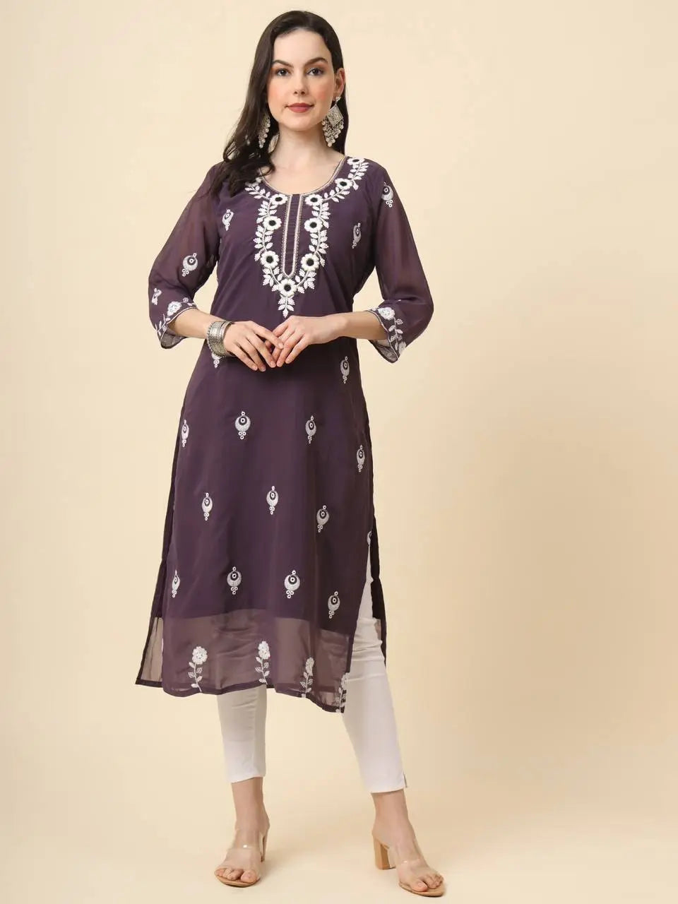 Women's Embroidery Chikankari Lucknow Kurti mahezon