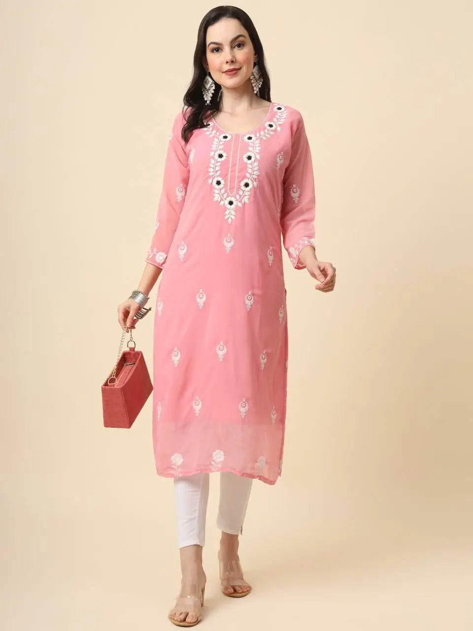 Women's Embroidery Chikankari Lucknow Kurti mahezon