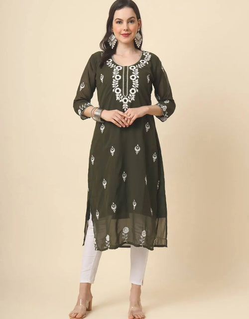 Load image into Gallery viewer, Women&#39;s Embroidery Chikankari Lucknow Kurti mahezon
