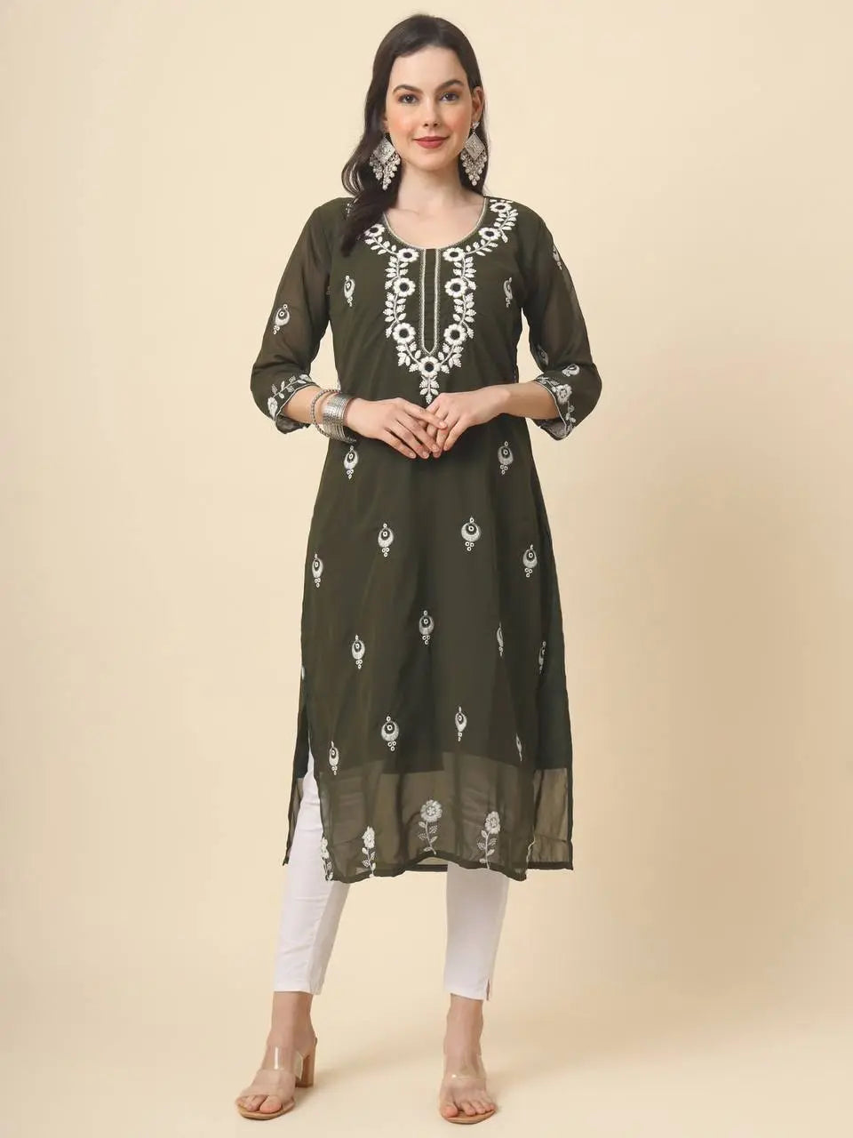 Women's Embroidery Chikankari Lucknow Kurti mahezon