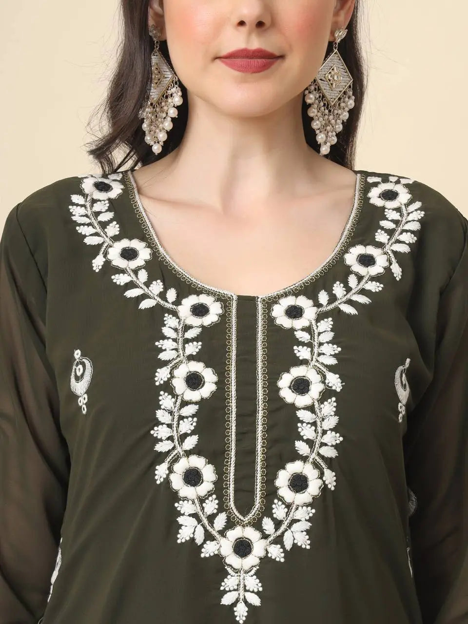 Women's Embroidery Chikankari Lucknow Kurti mahezon