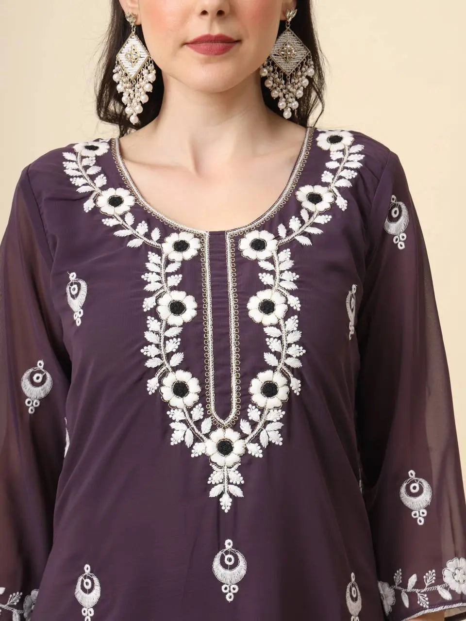 Women's Embroidery Chikankari Lucknow Kurti mahezon