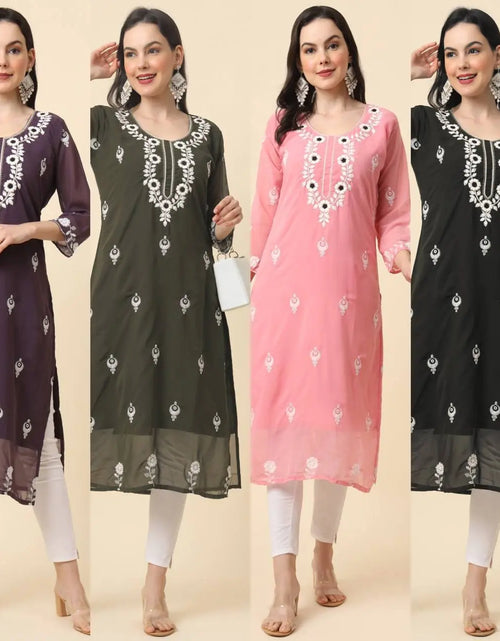 Load image into Gallery viewer, Women&#39;s Embroidery Chikankari Lucknow Kurti mahezon
