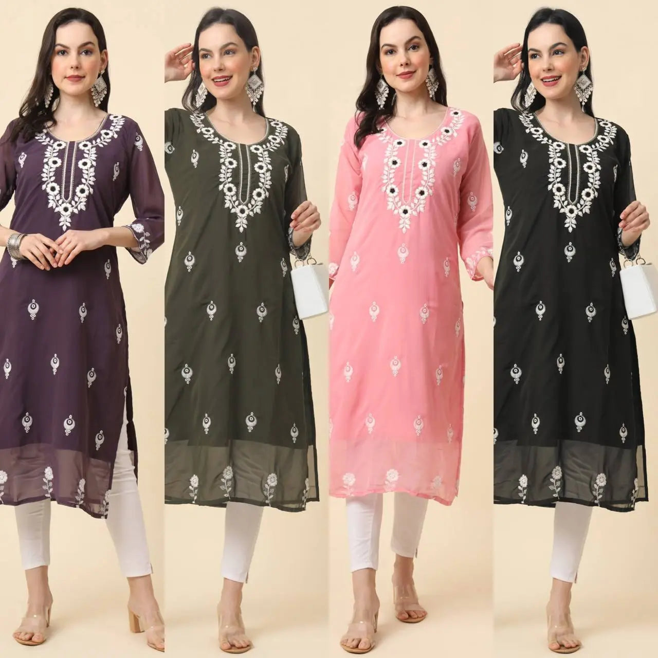 Women's Embroidery Chikankari Lucknow Kurti mahezon