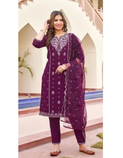 Load image into Gallery viewer, Women&#39;s Ethnic Festival Wear Kurta Pant Dupatta Set mahezon
