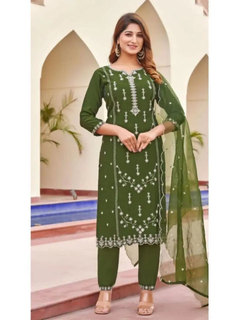 Load image into Gallery viewer, Women&#39;s Ethnic Festival Wear Kurta Pant Dupatta Set mahezon
