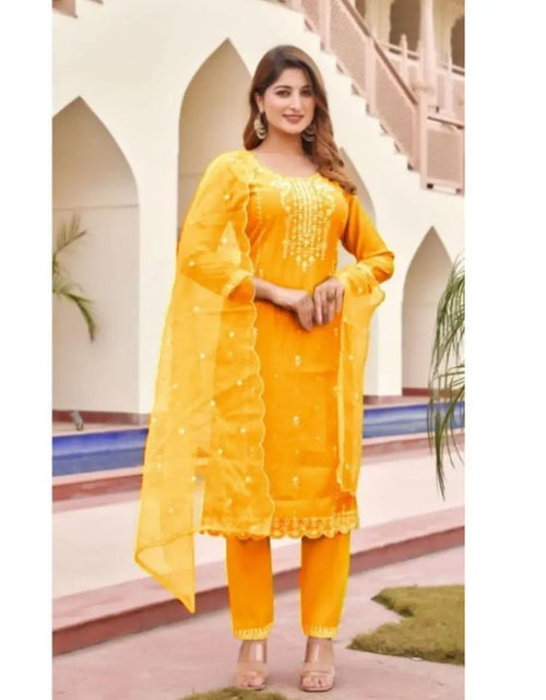 Load image into Gallery viewer, Women&#39;s Ethnic Festival Wear Kurta Pant Dupatta Set mahezon
