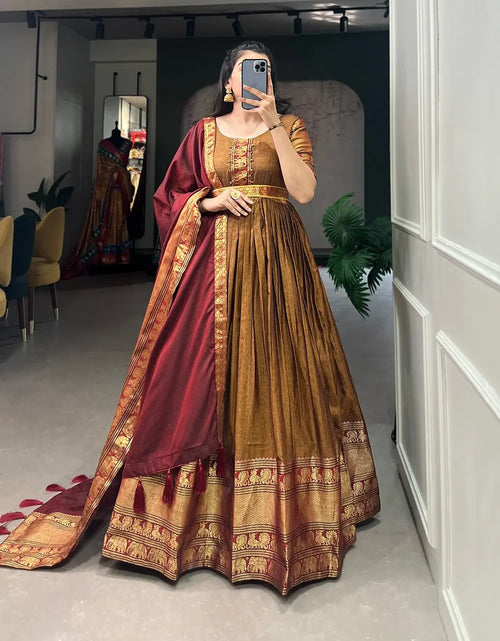 Load image into Gallery viewer, Women&#39;s Ethnic Wedding Wear Gown with Dupatta Set mahezon
