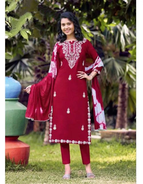 Load image into Gallery viewer, Women&#39;s Lucknow Kurta Pant Dupatta Set mahezon
