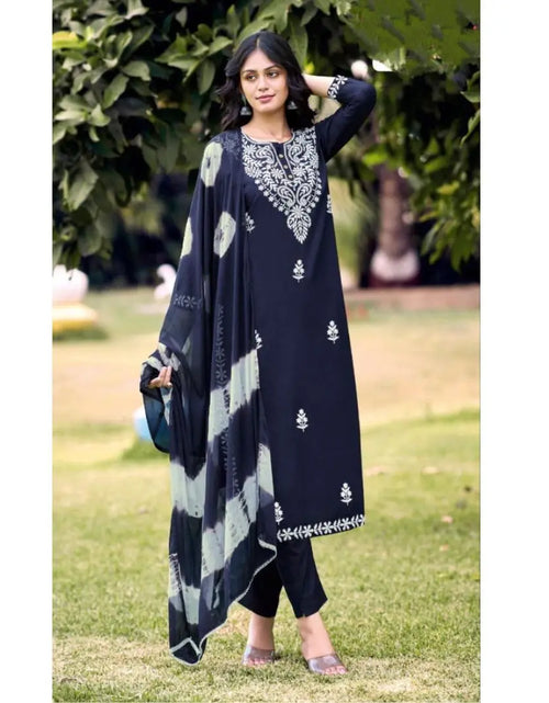 Load image into Gallery viewer, Women&#39;s Lucknow Kurta Pant Dupatta Set mahezon
